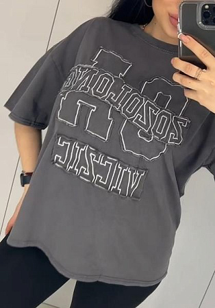 Футболка Lora LR1093 grey - делук