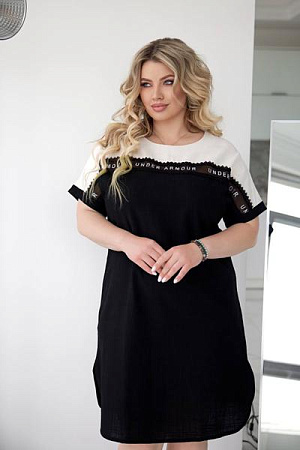 Платье Akulova 2054 black-white - делук