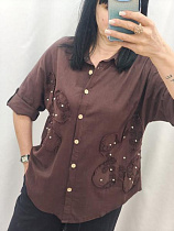 Рубашка Nefertiti 8003A brown - делук