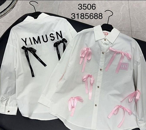 Рубашка Meloria 3506 white-pink - делук