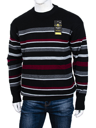 Свитер Abdo Полоска black батал - делук