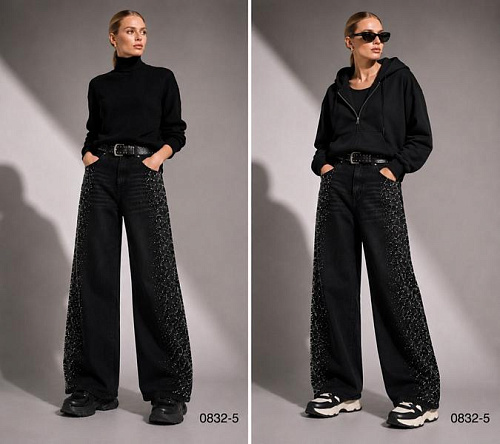 Джинсы Saint Wish 0832-5 black - делук