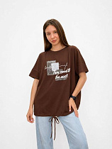 Футболка Fsn 6570 brown - делук