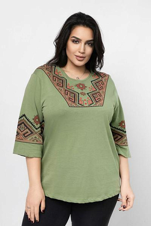 Вышиванка Global GL157 khaki - делук