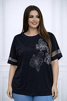 Футболка Elena&Vika 26034 black - делук