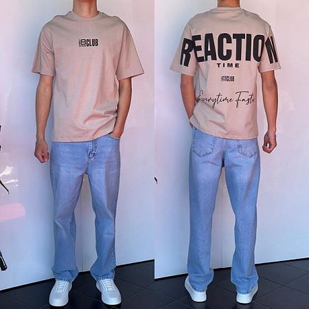 Футболка Three Black 2225 beige - делук