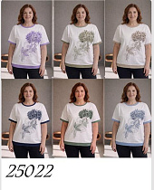 Футболка Elena&Vika 25022 white-lilac - делук