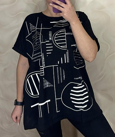 Футболка Levisha 26008 black - делук