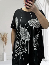 Футболка Elena&Vika 25009 black - делук