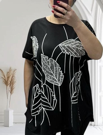 Футболка Elena&Vika 25009 black - делук