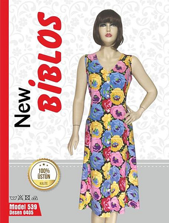 Халат Cotpark 539-0405 l.blue-yellow - делук
