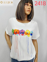 Футболка Lida 2418 white - делук