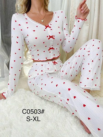 Пижама Estima C0203 white-red - делук