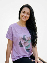 Футболка Levisha 26019 lilac - делук