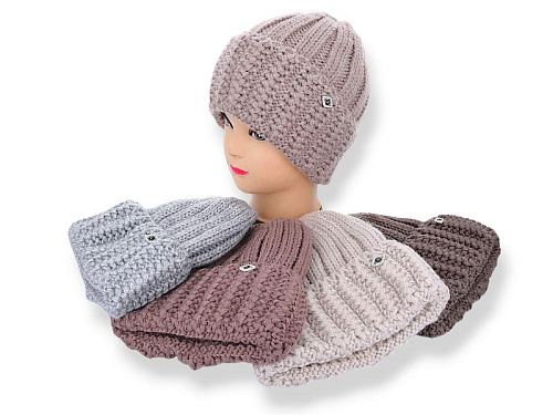 Шапка Angelica LW002-1 на флісі mix - делук