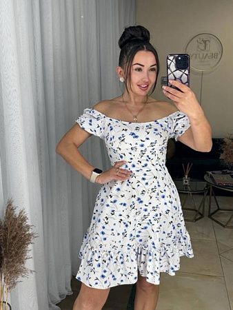 Платье Potok 864 white-l.blue - делук