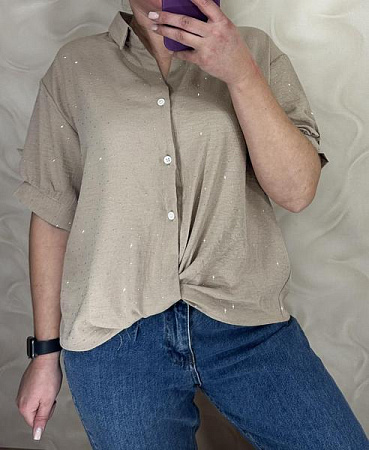 Рубашка Levisha 26120 beige - делук