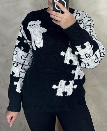 Свитер Levisha 25407 black - делук