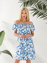 Платье Bat 110-1 white-blue - делук