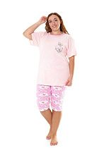 Пижама No Brand F115 pink батал - делук