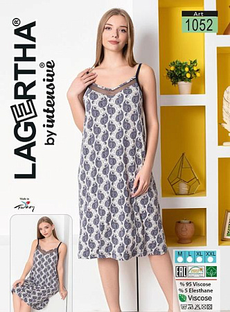 Ночнушка Cotpark 1052 beige-grey - делук