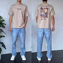 Футболка Three Black 2176 beige - делук
