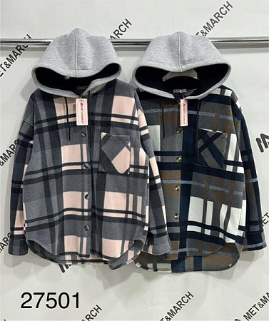 Рубашка Met&March 27501 grey-peach - делук