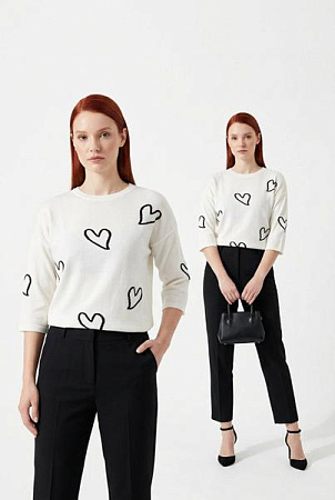 Свитер Kosta 4236 white-black - делук