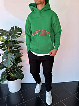 Худи Three Black 2330 green - делук