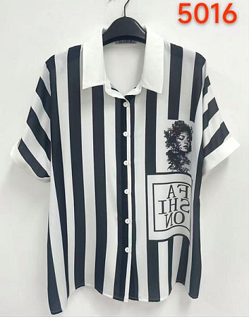 Рубашка Lida 5016 white-black - делук