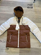 Куртка Lina 7107 white-brown (48-58) - делук