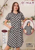 Халат Sss Annet DO-D10577 white-black - делук