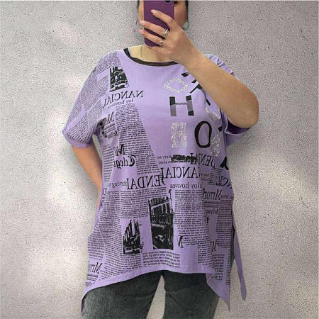 Футболка Levisha 25319 lilac - делук