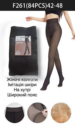 Колготы Alia F261 black капрон/мех - делук