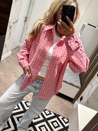 Рубашка Lora LR1018 pink - делук