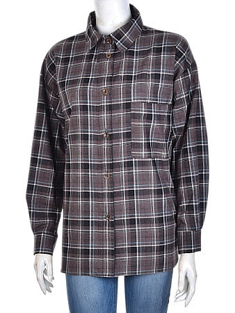 Рубашка Калибри 10322 brown - делук