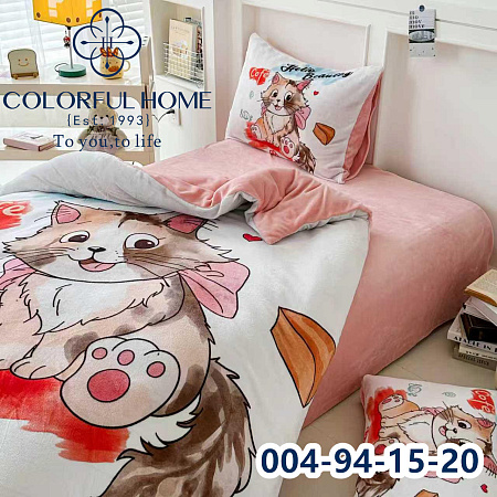 Тепла дитяча велюрова постіль 004-94-15-20 pink - делук