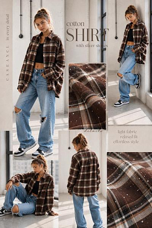 Рубашка Karolina KR853 brown - делук