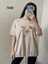 Футболка Fsn 7048 beige - делук