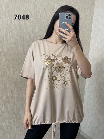 Футболка Fsn 7048 beige - делук