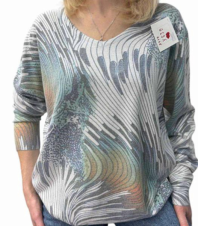 Свитер Levisha 25241 l.grey-mint - делук