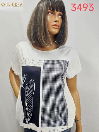 Футболка Lida 3493 white - делук