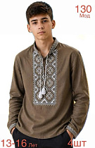Вышиванка Надийка ND1497-130 brown - делук