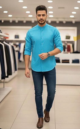 Рубашка Mary Poppins 7194 l.blue - делук