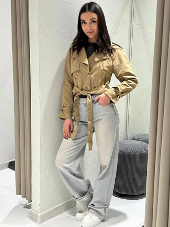 Куртка Three Black Women TB128 beige - делук