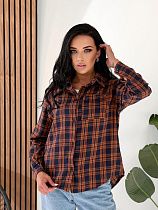 Рубашка Bat 899 brown-navy - делук