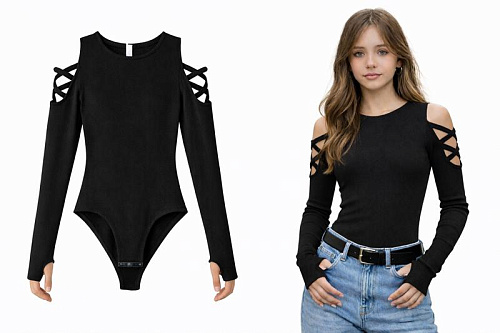 Боди Karolina KR612 black - делук