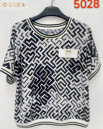 Футболка Lida 5028 l.grey-black - делук
