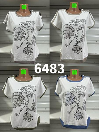 Футболка Gertie 6483 white-beige - делук