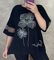 Футболка Levisha 26035 black - делук